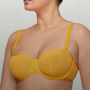 Cuup  32G Balconette mesh bra- Marigold yellow